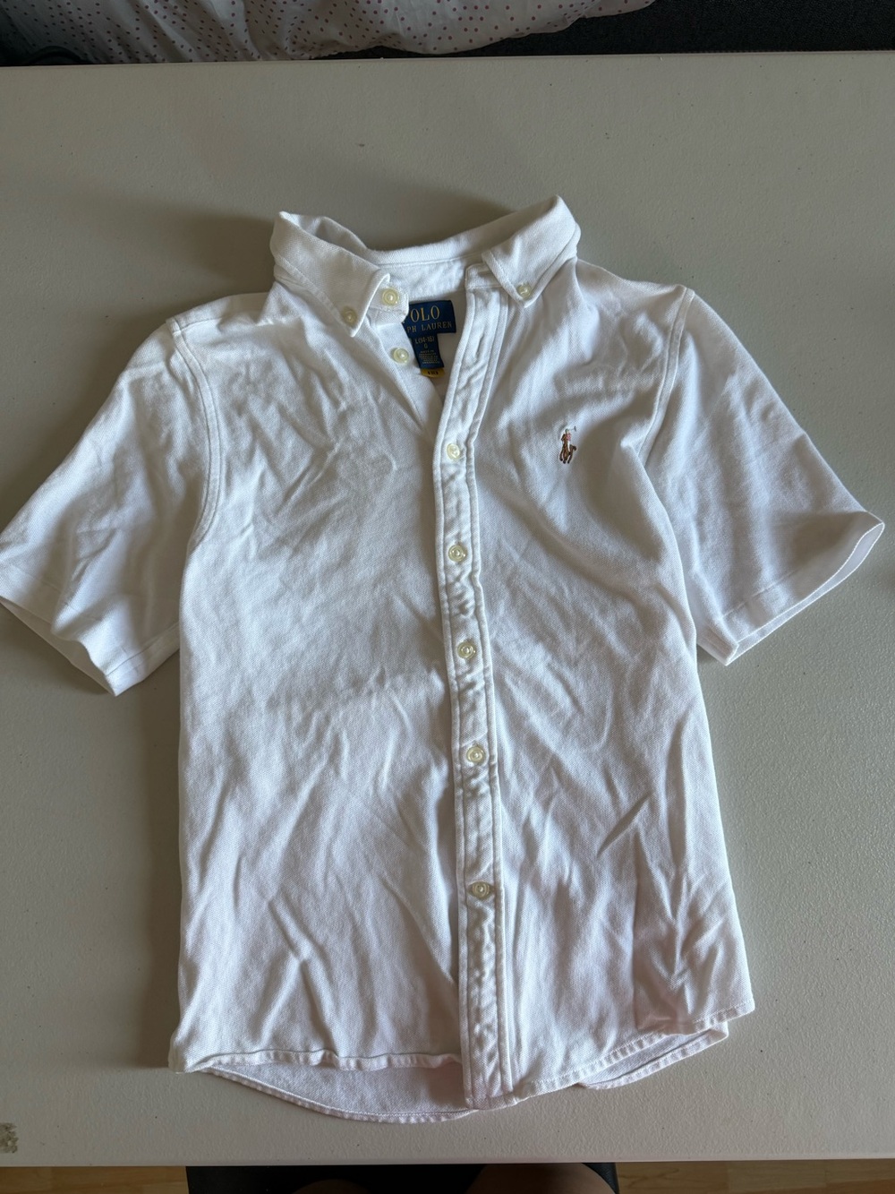 Polo by Ralph Lauren White Short-Sleeve Button-Down Shirt with Pony Logo
